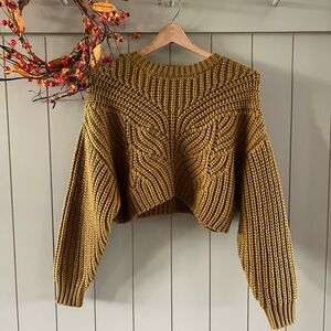 TOPSHOP Butterfly Crop Sweater, Grain